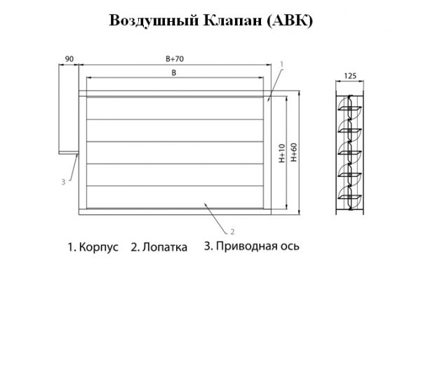 Воздушный клапан abk 300 150k8